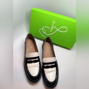 Sam Edelman Two-Tone Black & White Leather Loafers